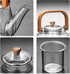 Premium Borosilicate Glass Teapot with Bamboo Handle, Lid & Infuser | Heat-Resistant Tea Kettle (800ml)