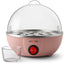 LA' FORTE 3-in-1 Electric Egg Boiler | Boil, Fry & Steam | 7 Egg Capacity | Peach Color | 350W | Auto Cut-Off | Compact Cooker for Kitchen, Travel & Hostel Use