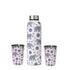 LA' FORTE Premium Stainless Steel Bottle & 02 Tumbler Set ( Water Bottle X 1000 ml ; 02 Glasses X 250 ml each)