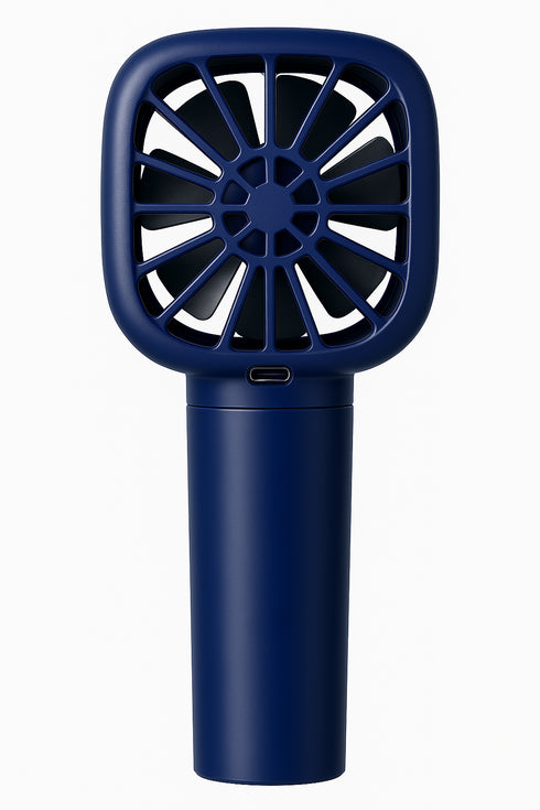 LA' FORTE Mini Portable Fan | Rechargeable Handheld Fan | 3-Speed Wind Control | Digital Display | 1200mAh Battery | Compact & Powerful | Blue