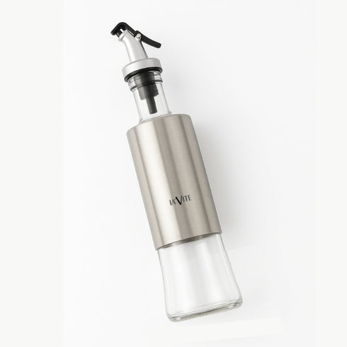 Premium 500ml Oil Dispenser Bottle – Stainless Steel & Food Grade Glass | Leakproof Spout | Modern Kitchen Accessory