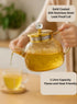 LA' VITE 1L Borosilicate Glass Kettle – Heat-Proof | Golden Stainless Steel Lid | Crystal Knob | 304 SS Strainer | Flame, Induction & Microwave Safe