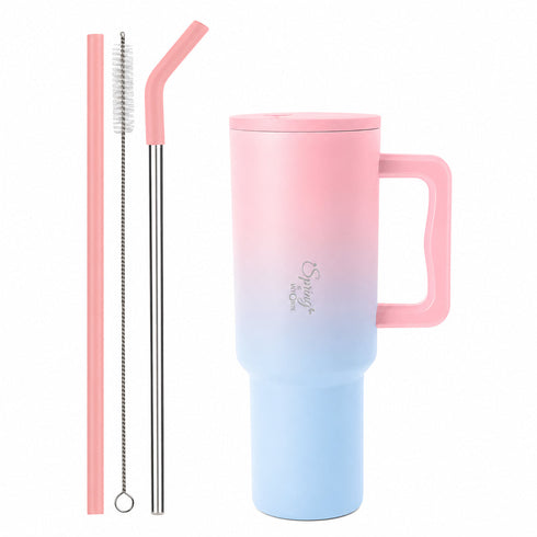 Spring by LA’ FORTE 1200ml Insulated Tumbler with Handle, Lid & Straws