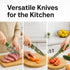 3-Piece Multipurpose Knife Set with Sheaths – Kitchen, Chef, and Fruit Knives Green