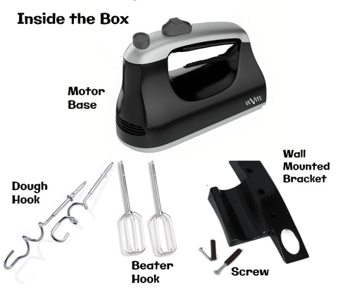 LA' FORTE Hand Mixer 300 W with Dough hook Beater hook and Mounting Bracket