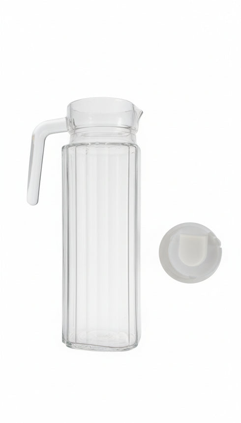 LA’ FORTE Premium Glass Water Jug with Lid | Lead-Free Borosilicate Glass Pitcher for Hot & Cold Beverages | Available in 3 Elegant Designs (1 L / 1.3 L)