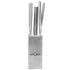 La'forte Stainless Steel Knife set with Metal Block, 5-Pieces (Silver)