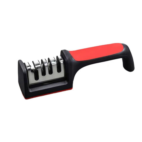 3-Stage Manual Knife Sharpener with Non-Slip Base & Ergonomic Handle | Restore Dull Knives in Seconds | Coarse, Sharpen & Polish Slots for Kitchen Knives