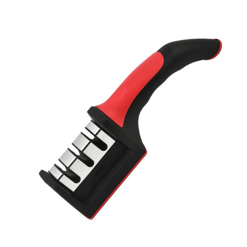 3-Stage Manual Knife Sharpener with Non-Slip Base & Ergonomic Handle | Restore Dull Knives in Seconds | Coarse, Sharpen & Polish Slots for Kitchen Knives