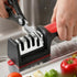 3-Stage Manual Knife Sharpener with Non-Slip Base & Ergonomic Handle | Restore Dull Knives in Seconds | Coarse, Sharpen & Polish Slots for Kitchen Knives