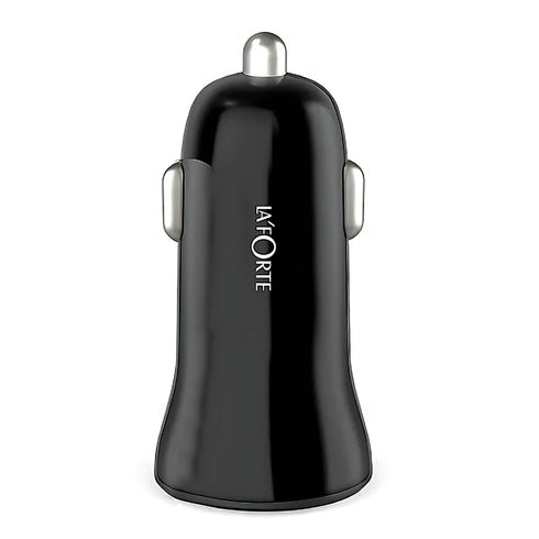 LA' FORTE Dual Port Car Charger 2.4 Amps with Type C Cable