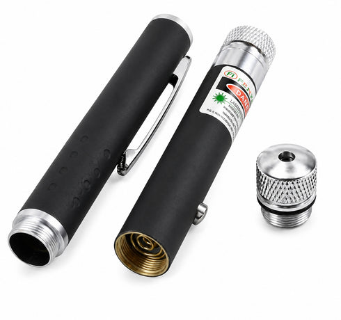 Flixx Multi-Pattern Green Laser Pointer | Adjustable Beam Effects | Metal Laser Pen with Diffraction Cap