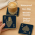 6-Piece Premium Abstract Design Wooden Coaster Set with EPE Anti-Slip Base & Storage Stand | 3.5” Square | Water Resistant