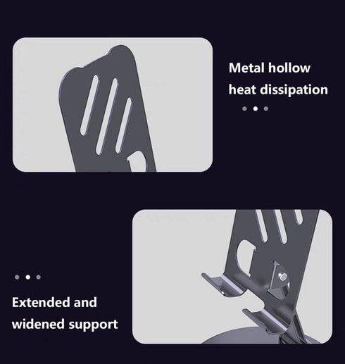 Flixx Foldable Metal Mobile & Tablet Stand | Adjustable Viewing Angle | Anti-Slip Base