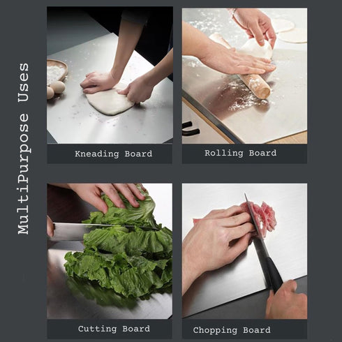 Clipon Stainless Steel Chopping and Cutting Board with Folded Hinge Support, 41 cm x 29 cm