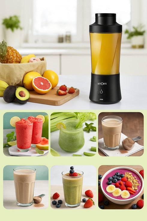 LA’ FORTE Portable Blender | 600ml Cup | 360W Powerful DC Motor | 6000mAh Rechargeable Battery | High-Speed Smoothie Maker | Travel-Friendly Juicer Mixer for Smoothies, Shakes & Juices