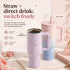 Spring by LA’ FORTE 1200ml Insulated Tumbler with Handle, Lid & Straws