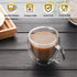 250ml Double-Walled Borosilicate Glass Cups | Transparent Insulated Coffee Mugs for Hot & Cold Beverages (Set of 2)