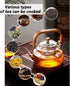 Premium Borosilicate Glass Teapot with Bamboo Handle, Lid & Infuser | Heat-Resistant Tea Kettle (800ml)