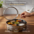 Spring by LA’ FORTE Stainless Steel Masala Dabba 8 Inch | 7 Containers + Spoon | Airtight See-Through Lid | 1400 ml