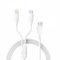 LA' FORTE 2 in 1 PVC Soft and Superior 1.3 m- (Compatible with Type C and Iphone ) White