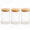 LA' VITE 3-Piece Multipurpose Borosilicate Glass Jar Set with Bamboo Lid | 320ml Airtight Storage Containers for Kitchen, Pantry & Beverage Use