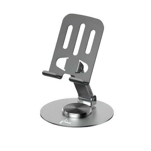 Flixx Foldable Metal Mobile & Tablet Stand | Adjustable Viewing Angle | Anti-Slip Base