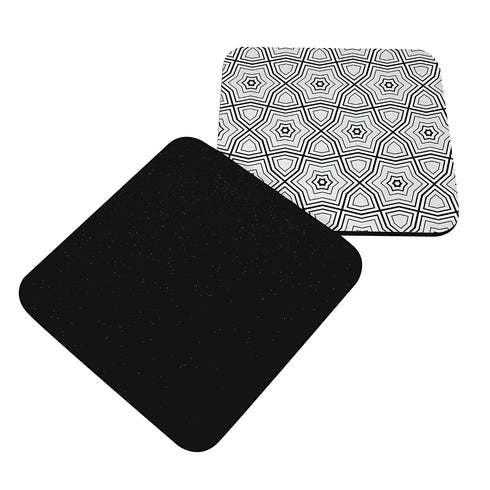 6-Piece Premium Abstract Design Wooden Coaster Set with EPE Anti-Slip Base & Storage Stand | 3.5” Square | Water Resistant