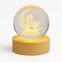 FLIXX 3D Crystal Ball Night Lamp | Warm LED Glow | USB Powered | Engraved K9 Crystal with Wooden Base | Romantic Gift for Bedroom, Home Décor, Anniversary & Gifting