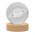 FLIXX 3D Crystal Ball Night Lamp | Warm LED Glow | USB Powered | Engraved K9 Crystal with Wooden Base | Romantic Gift for Bedroom, Home Décor, Anniversary & Gifting