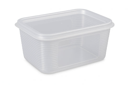 Premium Transparent Plastic Food Storage Containers with Lids –1800 ml/ Set of 6 – Airtight, Leak-Proof & Stackable – Ideal for Salads, Meal Prep, Leftovers, Kitchen & Fridge Organization