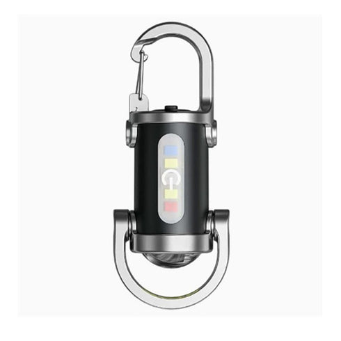Flixx 3-in-1 Emergency Keychain Flashlight with Power Bank | USB Rechargeable | Metal Carabiner Clip | 400 mAh Battery | Compact Portable LED Light for Travel, Camping & Power Cuts