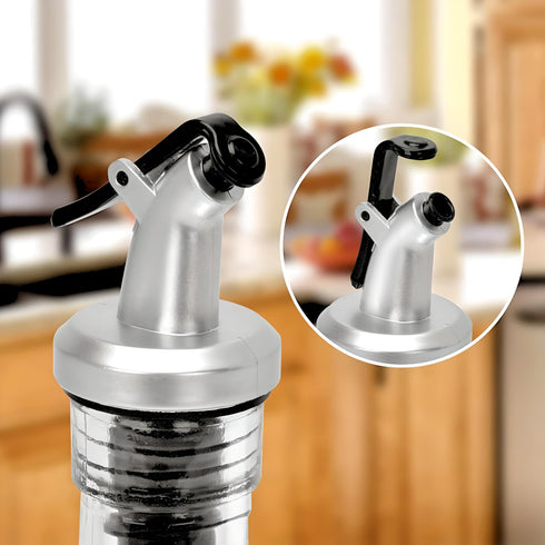 Premium 500ml Oil Dispenser Bottle – Stainless Steel & Food Grade Glass | Leakproof Spout | Modern Kitchen Accessory