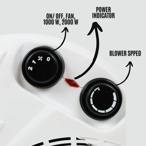 Room Heater For Home 1000/2000 Watts with Overheat Protection | Dual Placement