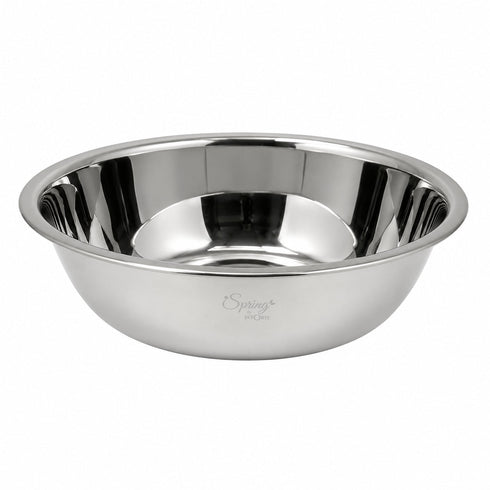 Spring by LA’ FORTE 2-in-1 Stainless Steel Bowl with Black Colander Set, 23.5 cm | Fruit & Vegetable Washer, Pasta/Noodle Strainer, Rice & Dal Rinse Bowl, Kitchen Prep & Drain Set