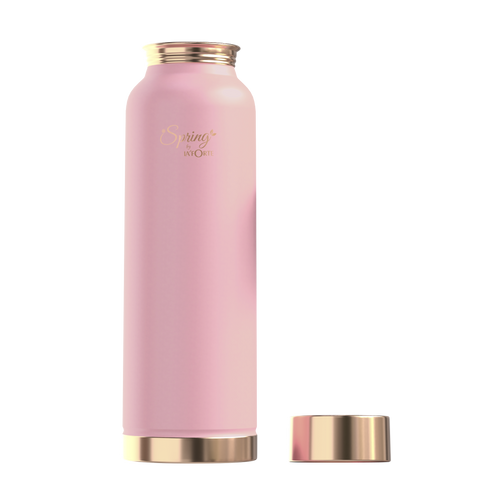 LA'FORTE Copper Water Bottle, Pure, 1000 ml (Apricot)
