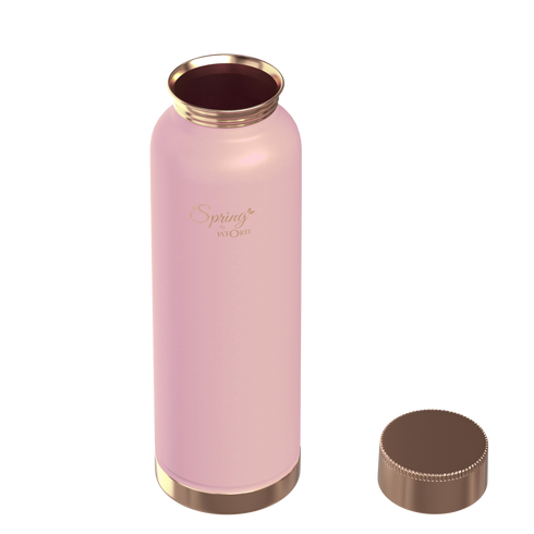 LA'FORTE Copper Water Bottle, Pure, 1000 ml (Apricot)