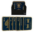 6-Piece Premium Abstract Design Wooden Coaster Set with EPE Anti-Slip Base & Storage Stand | 3.5” Square | Water Resistant
