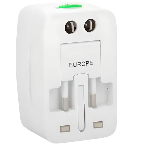 Flixx Universal Travel Adapter with Dual USB Ports | Worldwide Compatibility & Surge Protection
