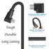 Flixx USB-A to USB-C Cable with L-Shaped Connector, 1 Meter, 45W Super Fast Charging, 3A High-Speed Data & Power Transfer