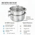 Spring by LA’ FORTE Stainless Steel 2-Tier Steamer & Casserole Set | Use as Single-Tier Cookware | Toughened Glass Lid | Riveted Handles