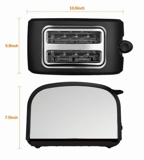 LA' FORTE POP UP Toaster - Stainless Steel - 7 Heat setting, Auto bread centering and removable tray
