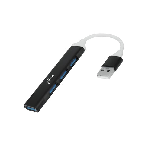 Flixx USB-A Hub | 4-Port USB 3.0 High-Speed Data Hub | Expand Connectivity for Laptops & PCs