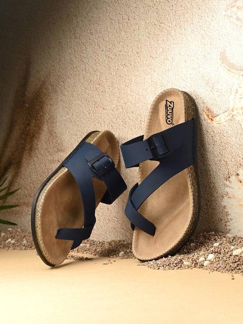 Men ComfiCork Stride Leather Slipper's | Daily Casual Wear | Cork Sandals Men Flats Sandal