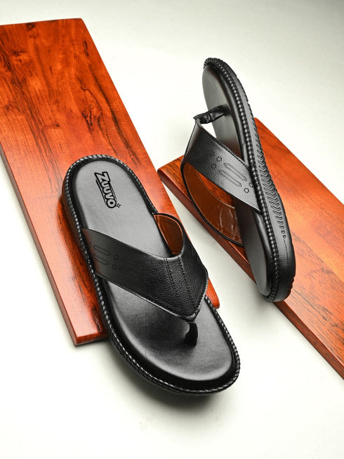 Zuuvo Men AirEase Men's Leather Slipper's Daily Casual Wear Airmix Sole Casual Sandals Sandal
