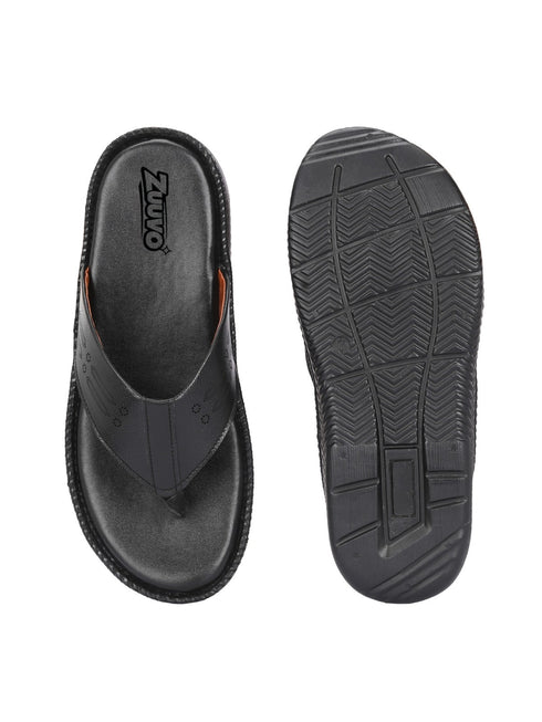 Zuuvo Men AirEase Men's Leather Slipper's Daily Casual Wear Airmix Sole Casual Sandals Sandal