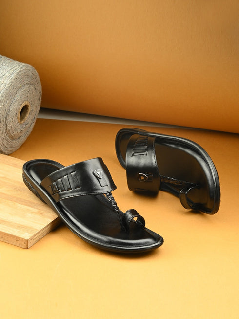 Zuuvo Men SoftStride Kolhapuri Leather Slipper's | Daily Casual wear | Airmix Sole Sandals Sandal