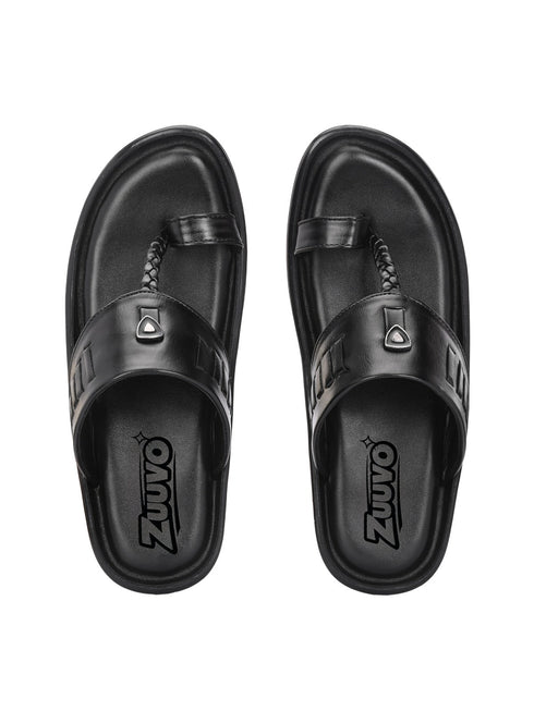 Zuuvo Men SoftStride Kolhapuri Leather Slipper's | Daily Casual wear | Airmix Sole Sandals Sandal