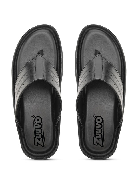 Zuuvo Men Flex Stride | Trendy Leather Slippers | Durable | Causal Wear | Sandal