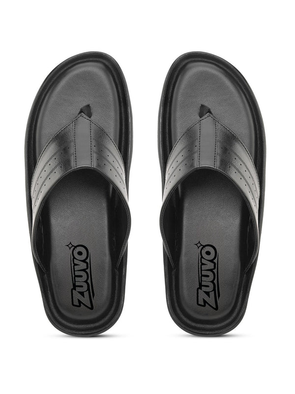 Zuuvo Men Flex Stride | Trendy Leather Slippers | Durable | Causal Wear | Sandal